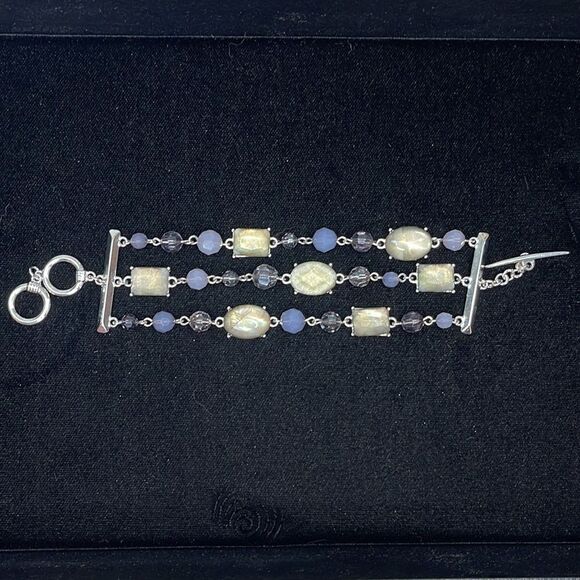 Premier Designs Purple Three Strand Bracelet - Picture 1 of 8